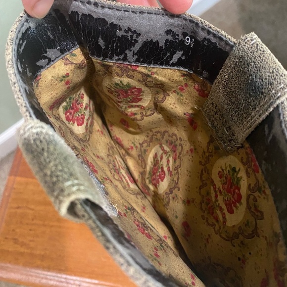 Anthropologie Seychelles Cowboy Boots Flowers Suede Western Country Size 9.5 - Picture 12 of 12